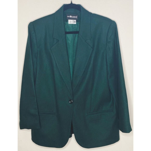 Sag Harbor Women's Vintage Classic Lined 100% Wool Plaid Blazer - Picture 2 of 11